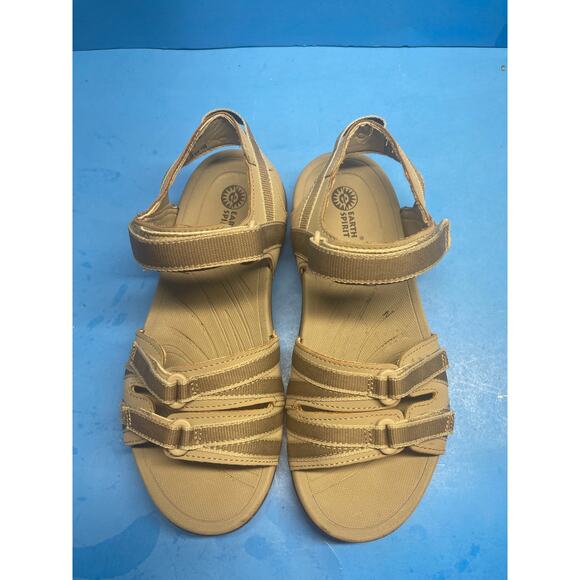 Earth Spirit Beige Sport Sandals Women's 8 Strappy Hiking Outdoor Athletic - Picture 9 of 12